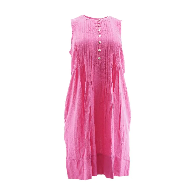 Pink Solid Midi Dress